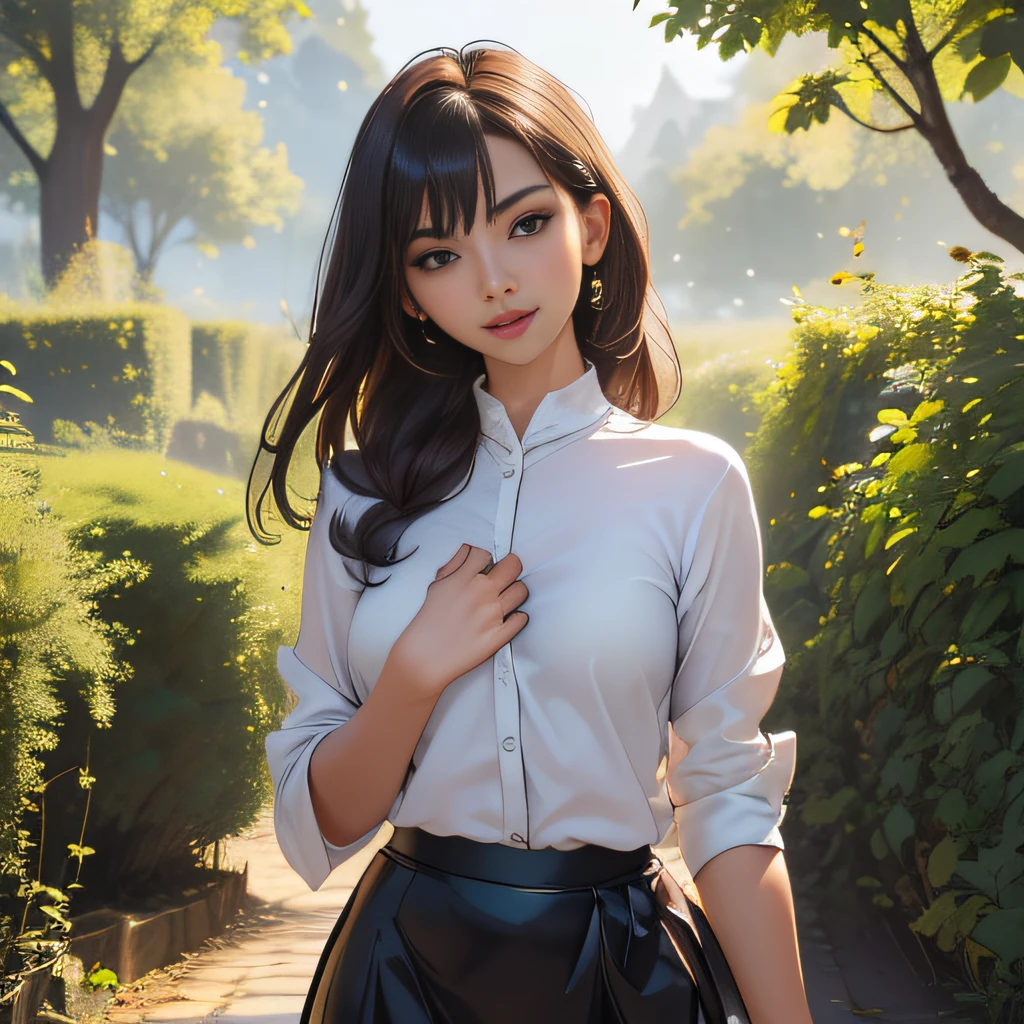 sfw, (Extremely detailed 8k wallpaper:2), (photo:2), (soigne Beautiful girl:2), (gives a lecture to friends:2), detailed (Face and eyes), (hyper realistic:1), (highly detailed:1), (epic realistic:1), rim light, (maximum details:1), cozy, (fullbody:1.0), (looking at viewer:2.0), (Woman's Attractive Qualities:2), (Attractive Woman:2), (Attractive:2), Smile, Intelligence, Empathy, Gracefulness, Sense of Style, Fitness, Grooming, Optimism, (Sensitivity:2), Sincerity, Romantic Gestures, Playfulness, Fashion Sense, (Sensuality:2), Charm, Modesty, Thoughtfulness, (Femininity:1), Flirtatiousness, Warmth, (Physical attractiveness:2), A beautiful smile, A love of life, strength and power, vulnerability, curiosity, wonder, love, (nature background:2), kawaii, waifu, Beautiful breasts, (attractive body:2), (Beautiful body:2), Beautiful pose, attractive pose, (Beautiful legs:1.0), (spread legs:1.0), (Beautiful clothes:1), (classic clothes:2), (elegant clothes:2), (European clothes:2), detailed clothes, (skirt:1), (blouse:1), (provocative pose)