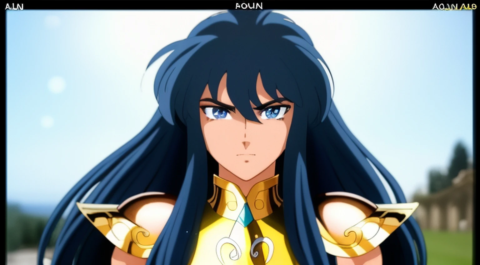 AquariusArmor, shoulder_armor, no helmet, (masterpiece:1.0), (best quality:1.0), (ultra highres:1.0) ,(8k resolution:1.0), (realistic:1.0), (ultra detailed1:0),(RAW photo:1.0), HDR, photography, Kodak Portra 400, film grain, blurry background, vibrant color, bokeh, lens flare, ((perfect hands)), ((perfect arms)), (perfect face), {{perfect anatomy}},(hand of Guido Daniele), wide shot, small hands, slim fingers,
greek temple, very detailed background, 1girl wear golden AquariusArmor, golden armor, solo, medium blue hair, black eyes, angry, looking at viewer, focused face, detailed face, vibrant colors, symmetric eyes, visible lips, standing, (upper body:1.2),