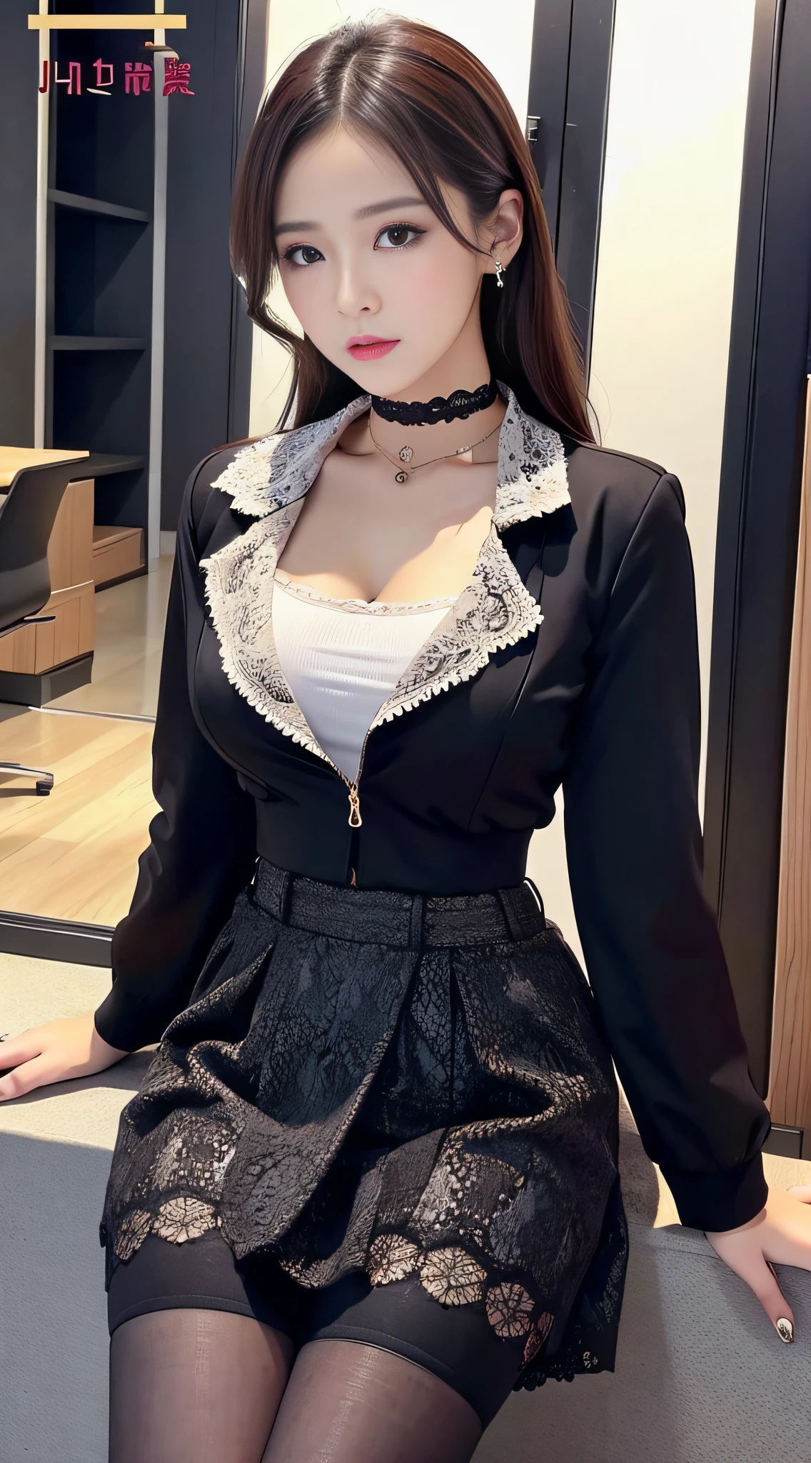 Charming beauties、Office Lady、jaket、tight skirts、Evil Fall、dark、brainwash、Brainwashing device、panthyhose、lacy fabric、beauty legs、a choker、Brainwashing makeup