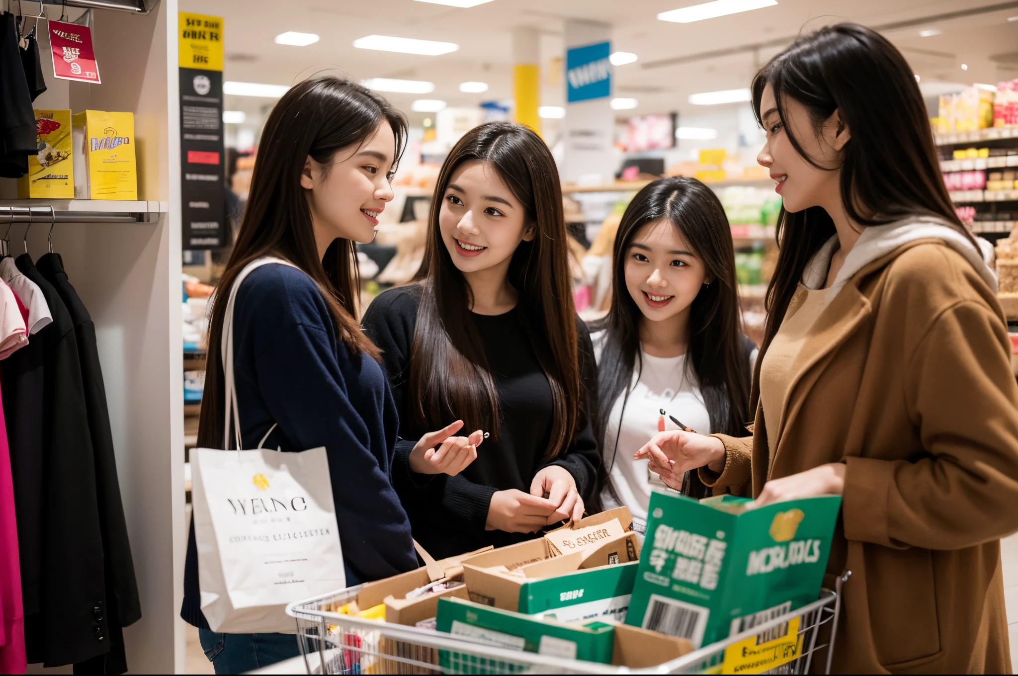 Young people chatting while shopping