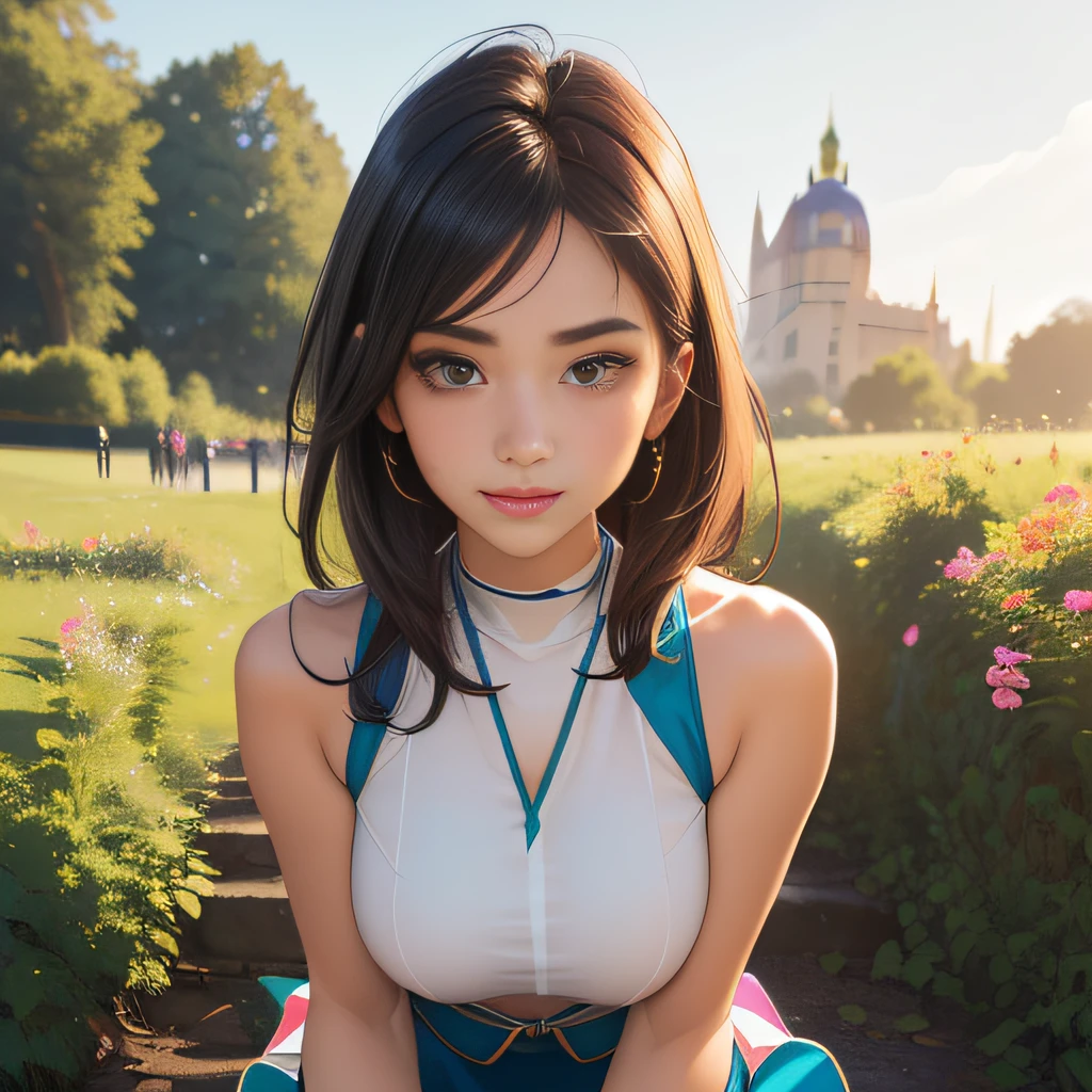sfw, (Extremely detailed 8k wallpaper:2), (photo:2), (soigne Beautiful girl:2), (gives a lecture to friends:2), detailed (Face and eyes), (hyper realistic:1), (highly detailed:1), (epic realistic:1), rim light, (maximum details:1), cozy, (fullbody:1.3), (looking at viewer:2), (Woman's Attractive Qualities:2), (Attractive Woman:2), (Attractive:2), Smile, Intelligence, Empathy, Gracefulness, Sense of Style, Fitness, Grooming, Optimism, (Sensitivity:2), Sincerity, Romantic Gestures, Playfulness, Fashion Sense, (Sensuality:2), Charm, Modesty, Thoughtfulness, (Femininity:1), Flirtatiousness, Warmth, (Physical attractiveness:2), A beautiful smile, A love of life, strength and power, vulnerability, curiosity, wonder, love, (nature background:2), kawaii, waifu, Beautiful breasts, (attractive body:2), (Beautiful body:2), Beautiful pose, attractive pose, (Beautiful legs:1.0), (spread legs:1.0), (Beautiful clothes:1), (classic clothes:2), (elegant clothes:2), (European clothes:2), detailed clothes, (skirt:1), (blouse:1), (provocative pose)