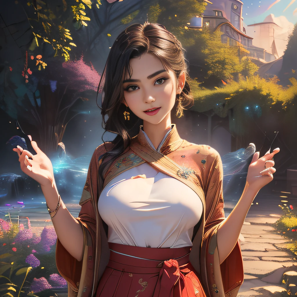 sfw, (Extremely detailed 8k wallpaper:2), (photo:2), (soigne Beautiful girl:2), (gives a lecture to friends:2), detailed (Face and eyes), (hyper realistic:1), (highly detailed:1), (epic realistic:1), rim light, (maximum details:1), cozy, (fullbody:1.3), (looking at viewer:2), (Woman's Attractive Qualities:2), (Attractive Woman:2), (Attractive:2), Smile, Intelligence, Empathy, Gracefulness, Sense of Style, Fitness, Grooming, Optimism, (Sensitivity:2), Sincerity, Romantic Gestures, Playfulness, Fashion Sense, (Sensuality:2), Charm, Modesty, Thoughtfulness, (Femininity:1), Flirtatiousness, Warmth, (Physical attractiveness:2), A beautiful smile, A love of life, strength and power, vulnerability, curiosity, wonder, love, (nature background:2), kawaii, waifu, Beautiful breasts, (attractive body:2), (Beautiful body:2), Beautiful pose, attractive pose, (Beautiful legs:1.0), (spread legs:1.0), (Beautiful clothes:1), (classic clothes:2), (elegant clothes:2), (European clothes:2), detailed clothes, (skirt:1), (blouse:1), (provocative pose)