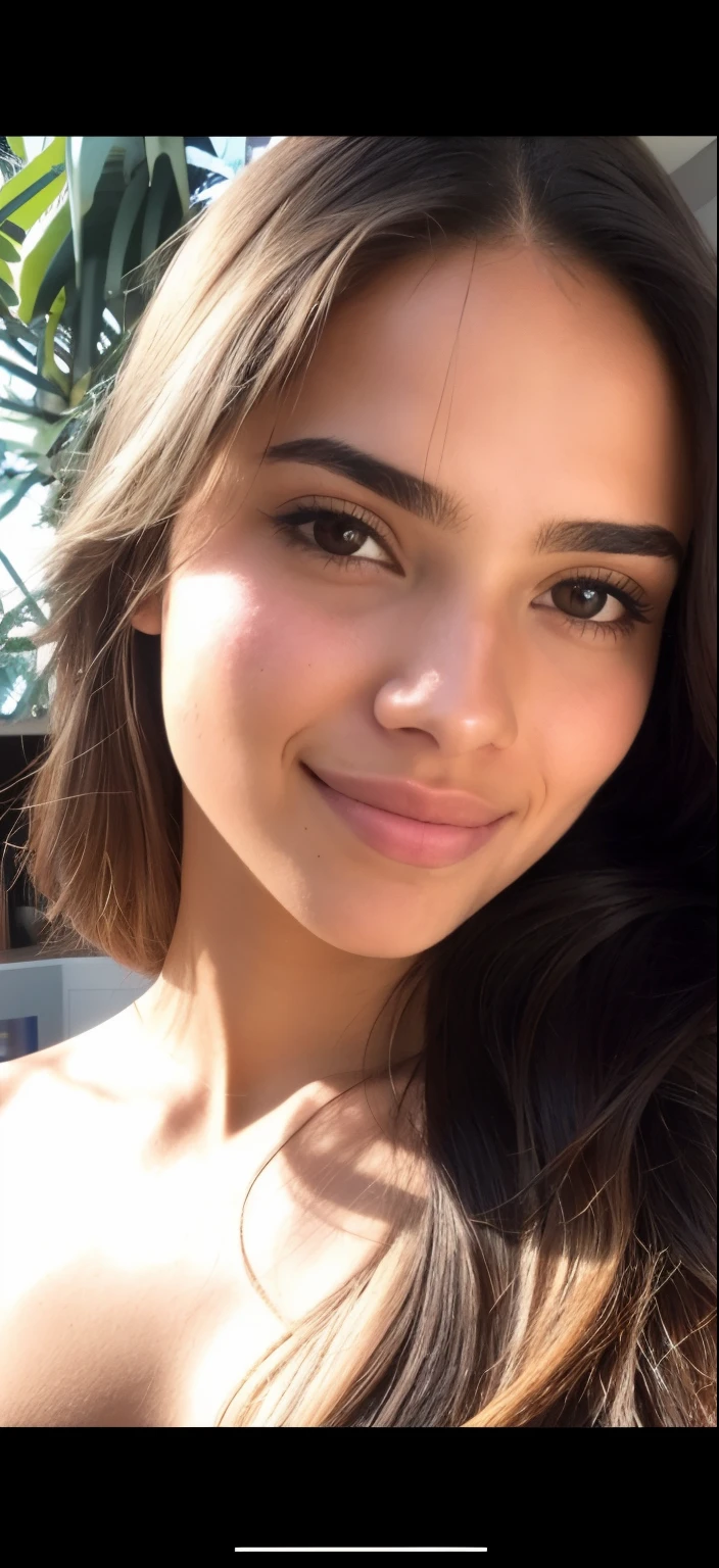 there is a woman with long hair posing for a picture, foto de perfil headshot, selfie de uma jovem mulher, Face is brightly lit, rosto perfeitamente iluminado, full - rosto close - retrato para cima, Retrato Sophie Mudd, fechar o rosto, close up do rosto, lindo rosto latino, flawless olive skin, close - para cima no rosto, sem maquiagem, close up no rosto
