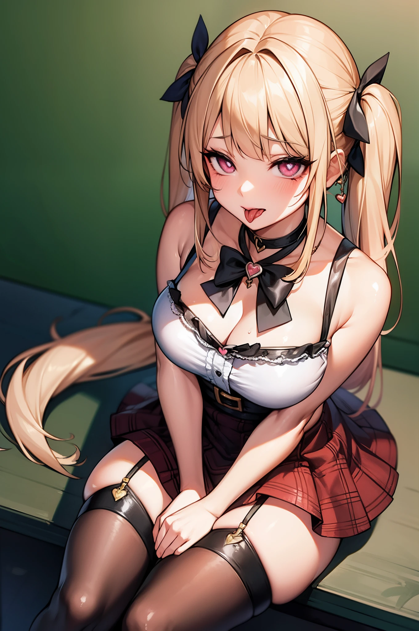 ahegao, heart shaped pupils, tongue out, spit, detailed face and eyes,