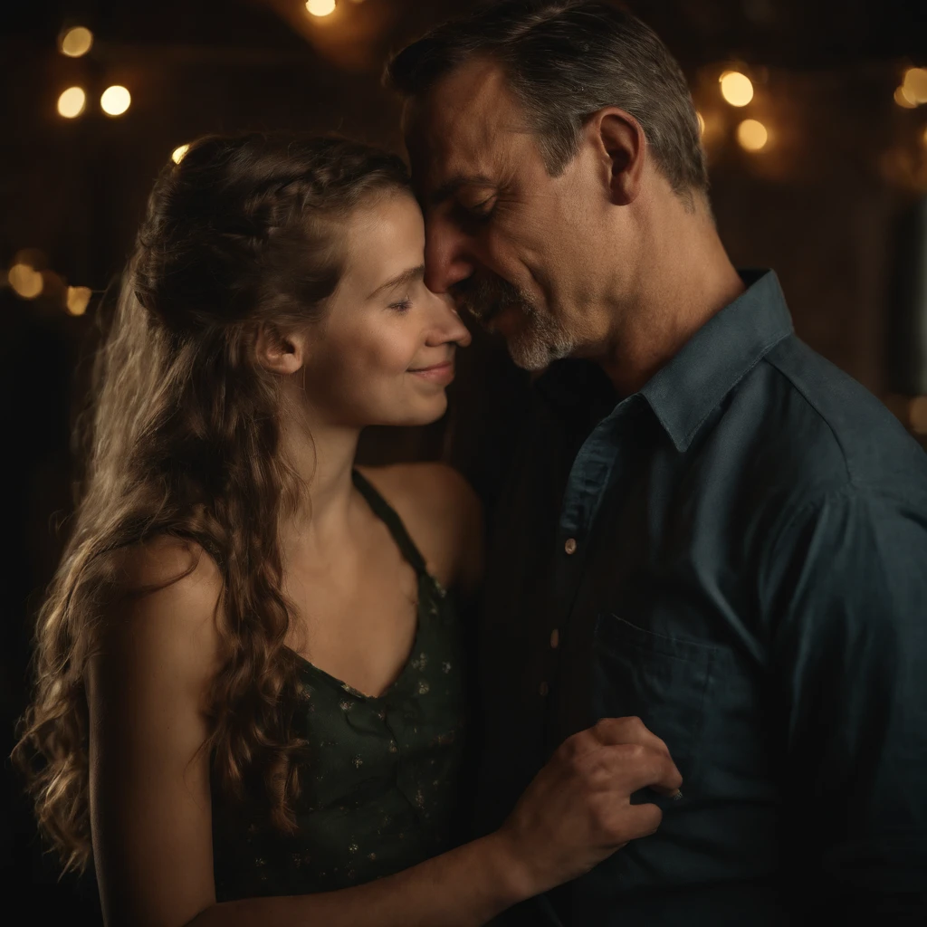 a father and his daughter slow dancing with his hand on her ass while making out