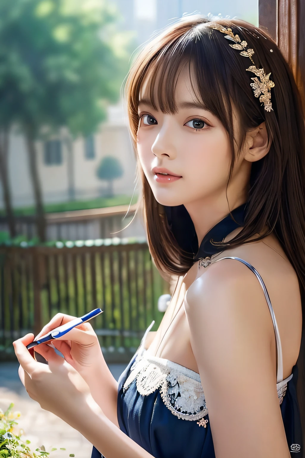 Focus on people。Create and express the best shining composition of the person in a realistic way。((masterpiece))、(((top-quality)))、((ultra-detailliert))、(A hyper-realistic)、(highly detailed CGillustration)、(extremely delicate and beautiful)、Girl a masterpiece、top-quality、Realistic skin feeling、Realistic fabric、We will introduce a realist illustration focusing on the center front of girls with realistic and ultra-detailed eyes.。This is the absolute rule, and the following sentence expresses the image quality。 The greatest painter in human history meets an unparalleled beauty、It is the greatest masterpiece in the history of the Inuiku Ichigo, which depicts the most beautiful figure of a lifetime.。 Create stunning anime artwork that is currently trending on seaStation、Introducing exquisite beauty and seductive aesthetics。