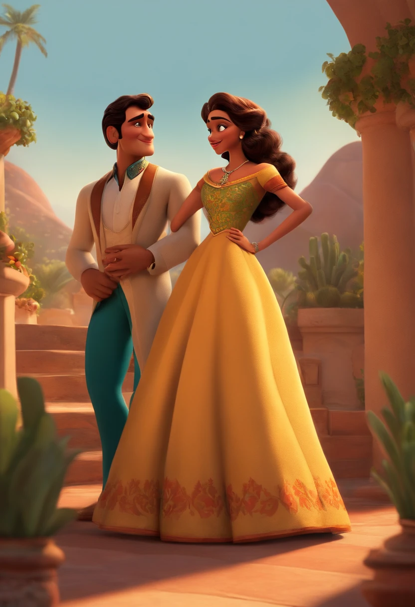 josé and maria pixar pixar style, com roupas do antigo egito
