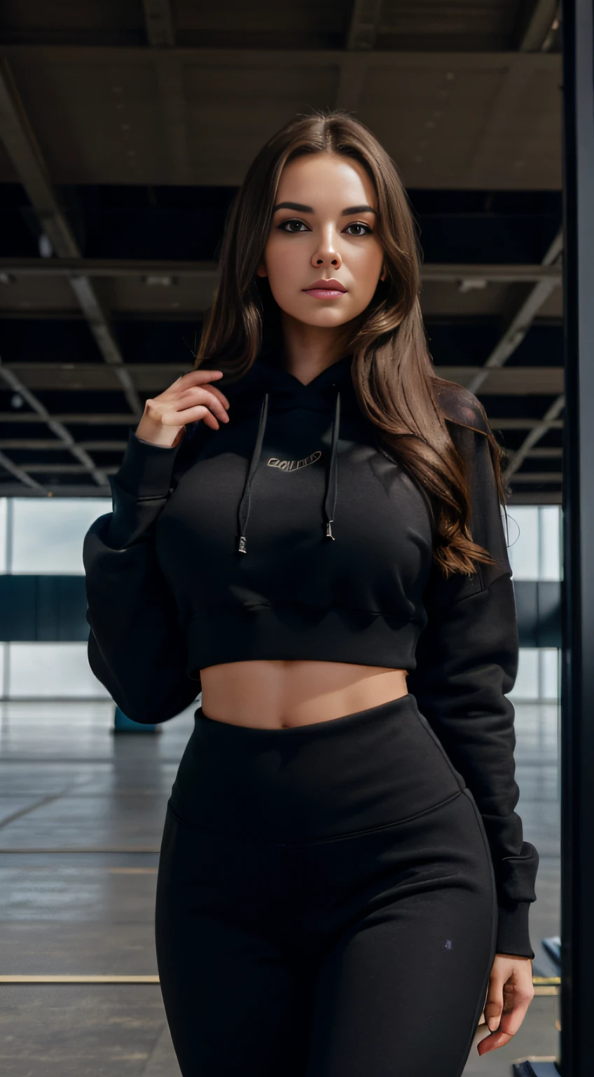 1 girl, black hair, glasses, cyberpunk, solo, high waist, sexy appearance, masterpiece, best quality, (best quality, 4k, 8k, highres, masterpiece:1.2), ultra-detailed, (realistic, photorealistic, photo-realistic:1.37), HDR, UHD, studio lighting, ultra-fine painting, sharp focus, physically-based rendering, extreme detail description, professional, vivid colors, bokeh,