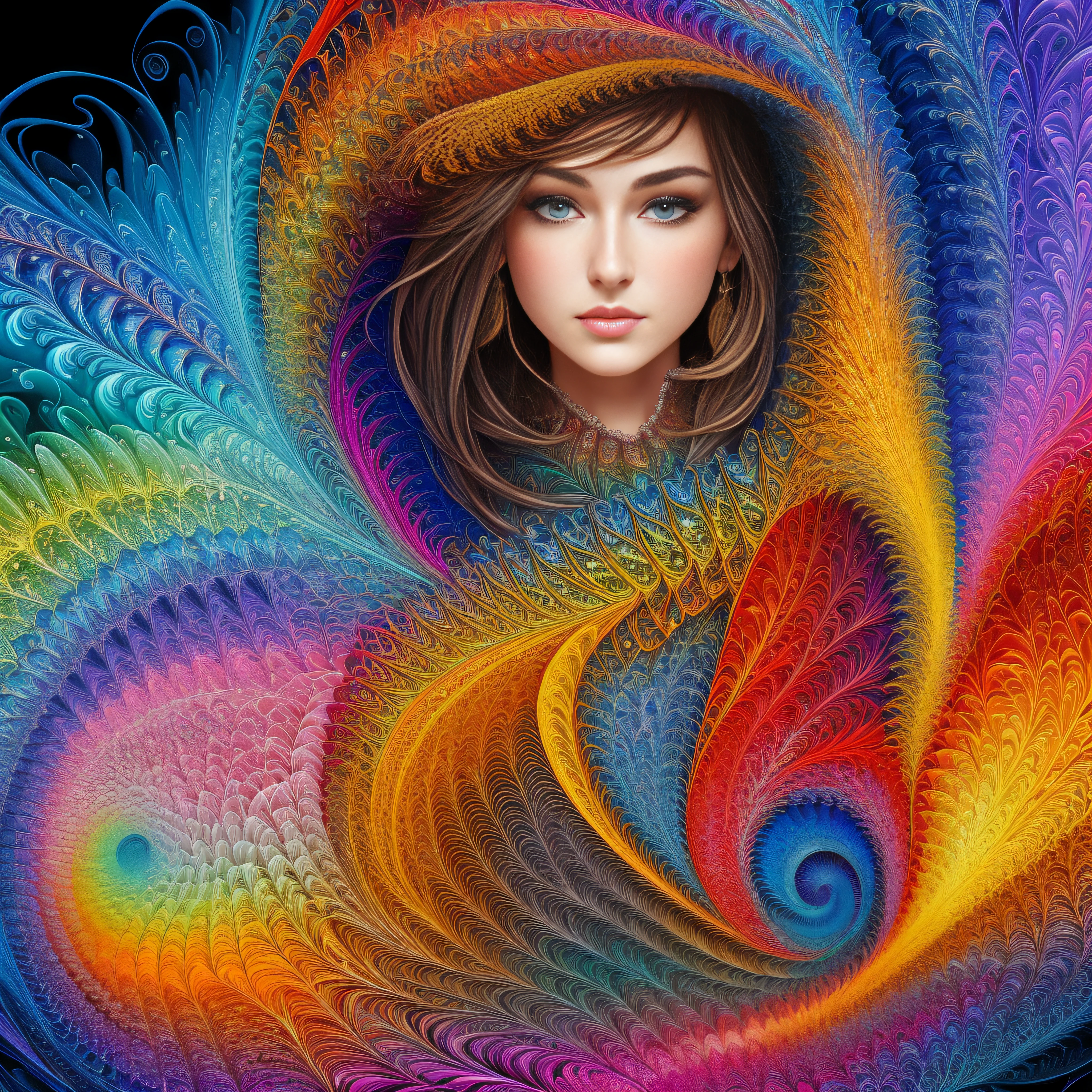 (masterpiece, top quality, best quality, official art, beautiful and aesthetic:1.2), (1girl), extreme detailed,(fractal art:1.3),colorful,highest detailed