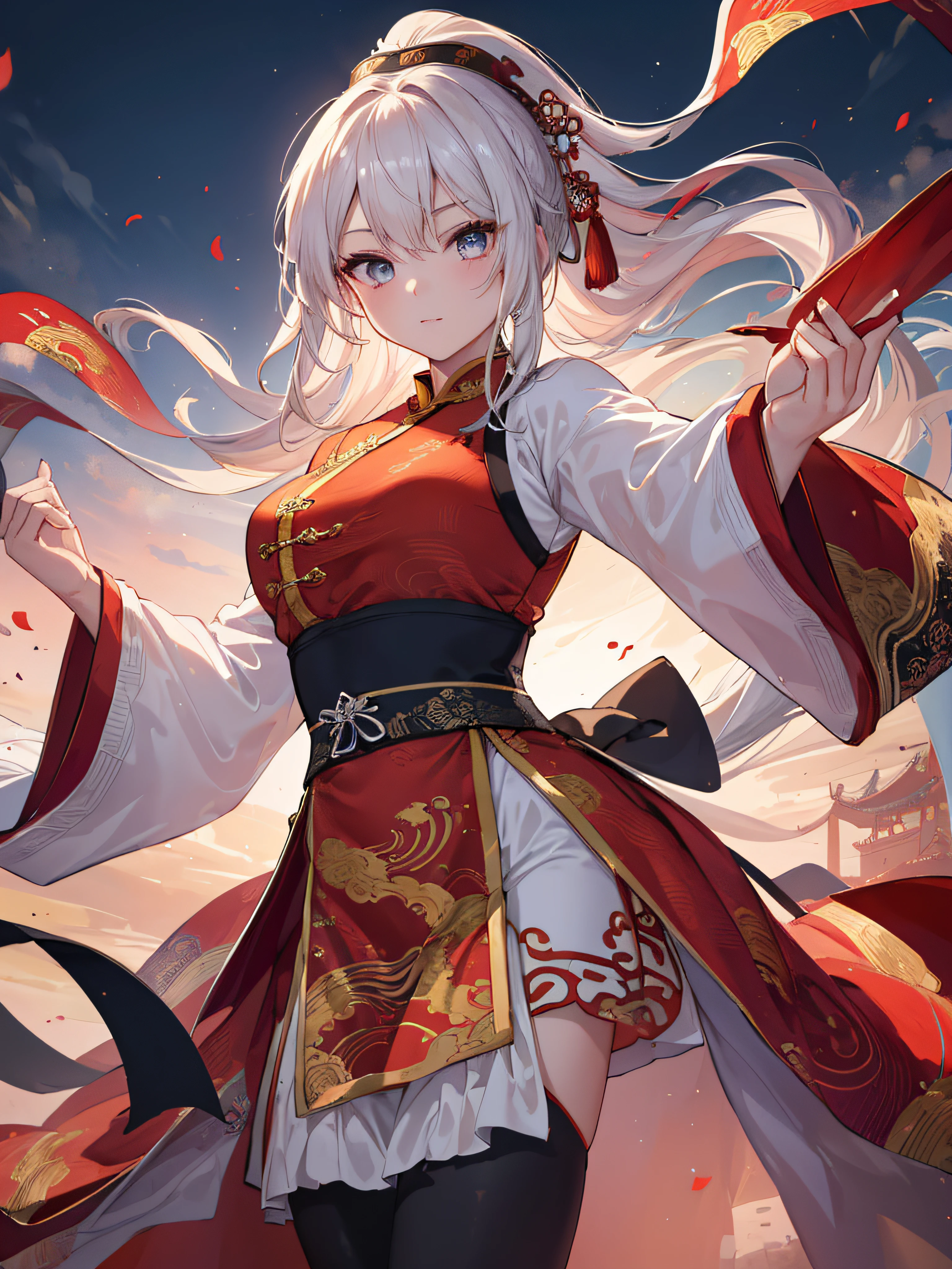 (best quality, masterpiece:1.2, highres, wuxia:1.1), 1girl, china dress, super gorgeous face, super gorgeous eyes, super gorgeous hair, kung-fu fight, vivid colors, traditional setting, intricate patterns, dynamic poses, elegance, flowing movements, dramatic lighting, vibrant atmosphere