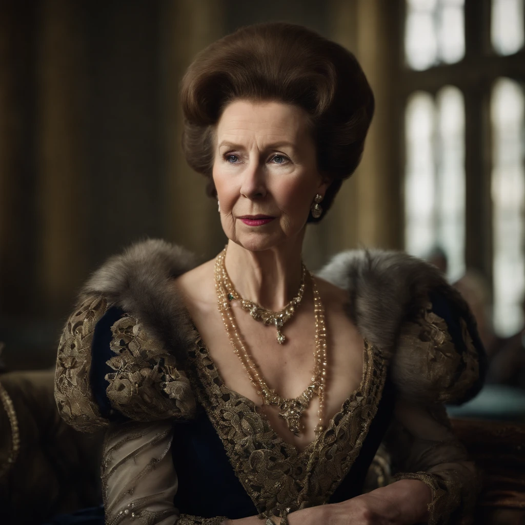 sexy princess anne of the UK in deep cut cleavage