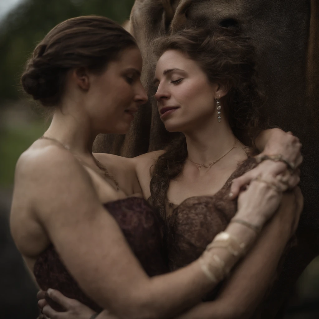 sexy princess anne of the UK age 20, lesbian, embracing her lesbian 20 year old lover who is a lover and a commoner and passionately kissing on the mouth and hands on each other's breasts