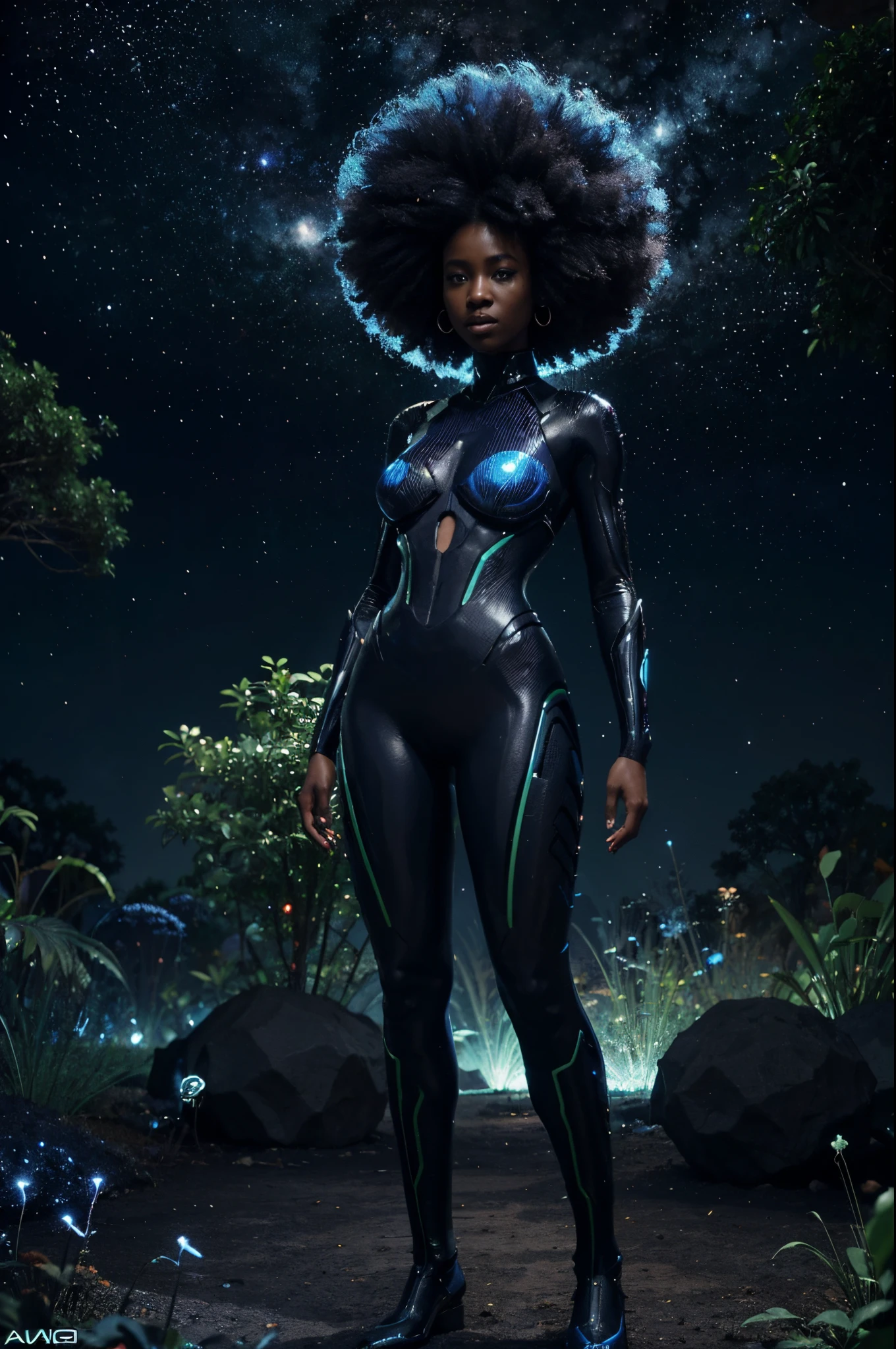 a woman in a white bodysuit standing in a body of water, loba andrade from apex legends, beautiful city black woman only, full photo, curves!!, in the forest, tessa thompson inspired, dripping wet, athletic body build, edmonia lewis, desirable