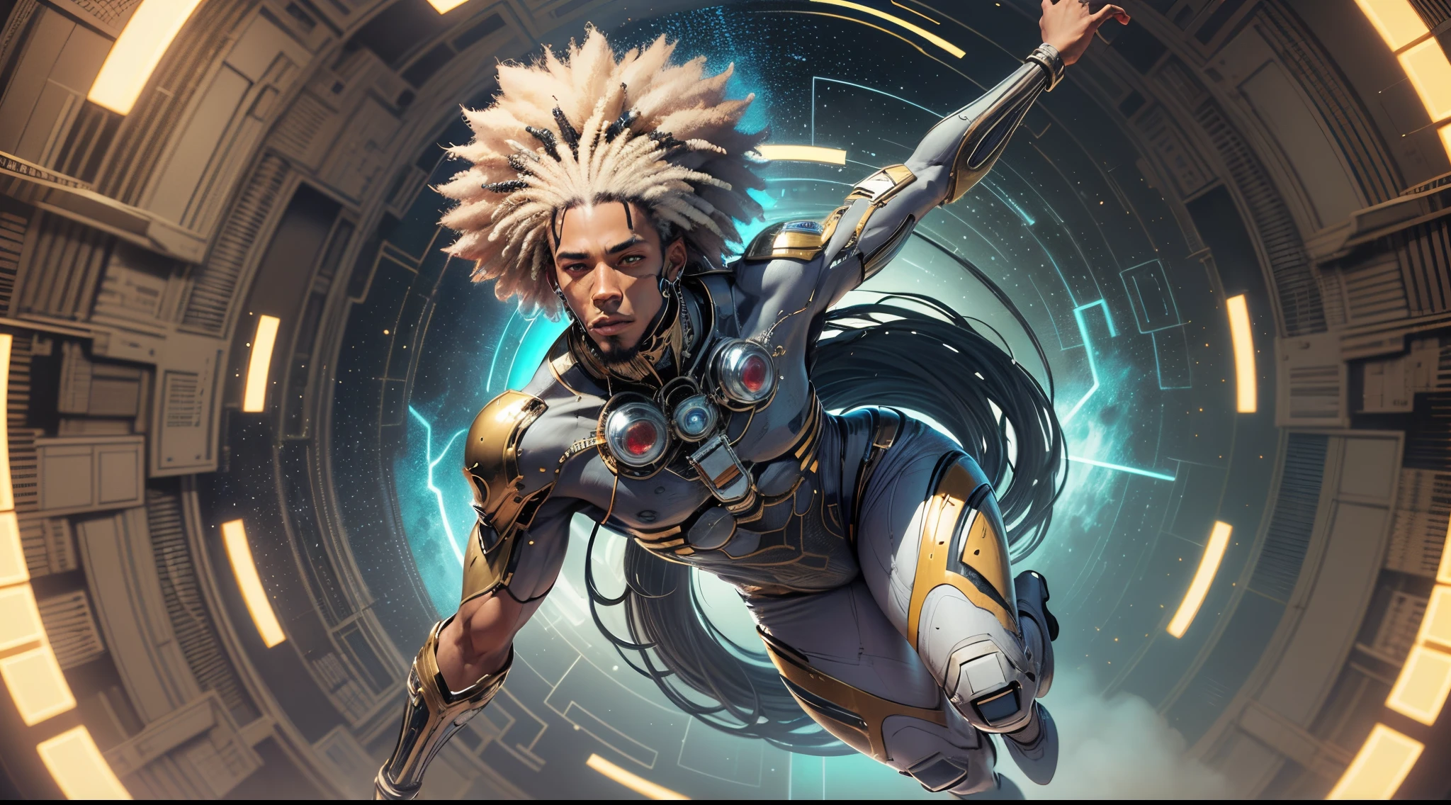 afro-anime art POV shot of black man in an ascending rocket ship, leaving earth, sci-fi art, cosmic art, afro anime style, black anime, 32k, ultra HD, --auto --s2