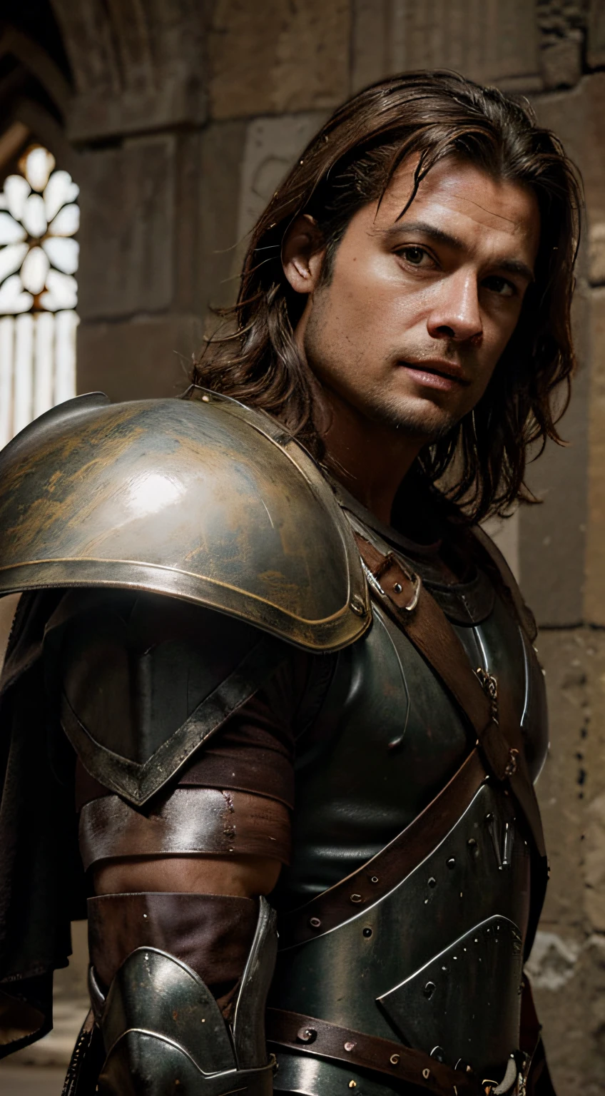 Um close up de um homem de capacete em um cavalo, Alexandre, brad pitt como um deus grego, vestido com armadura espartana,
deus grego, Hercules, Ares, Henry Cavill como um deus grego, atraindo macho de carne com armadura, imagem de um guerreiro masculino adulto,
retrato de Aquiles, Sheild,
ele homem, robes ancient Cimmerian armor