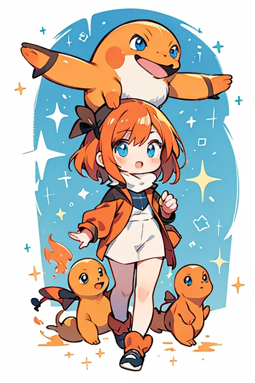 human Charmander; glitter; full body