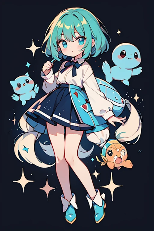 human Squirtle; glitter; full body