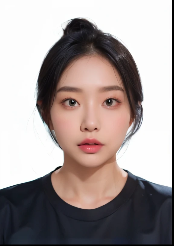 tmasterpiece, Best quality at best, high qulity, A high resolution, 1个Giant Breast Girl, cute alone, Black hair, long whitr hair, 黑The eye, white  shirt ,long white coat, black office skirt,  full bodyesbian, Permanent, hands in a pocket, boring, depth of fields