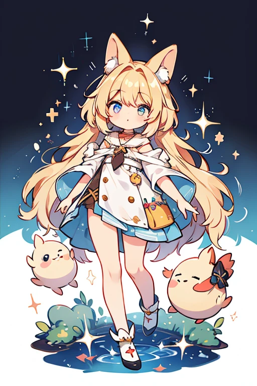 One girl、cute little、nude, hat, happy, flat chest, naked、​masterpiece、top-quality、Top image quality, throwing magic fireball