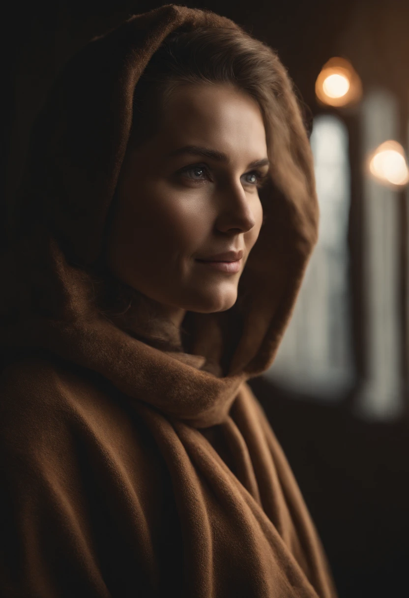 Arafid Woman, (Meisterwerk: 1.3), (8K, realistisch, RAW-Foto, best qulaity: 1.4), best qulaity, hight resolution, Meisterwerk, bestes Detail, 8K, 3D-Modell in cremefarbenem Fleece-Kapuzenpulli und Hose, im weichen Stil gemacht, Gesichtsdetail, Mulattin, bodenlang, Fantastic quality, weibliche Ausgelassenheit, mattes Foto, keine Beschriftungen oder Logos