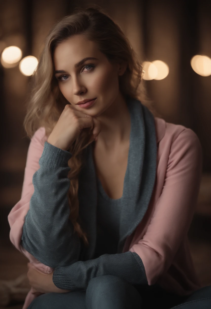 Arafid Woman, (Meisterwerk: 1.3), (8K, realistisch, RAW-Foto, best qulaity: 1.4), best qulaity, hight resolution, Meisterwerk, bestes Detail, 8K, 3D-Modell in rosa Kapuzenpulli und Hose, im weichen Stil gemacht, Gesichtsdetail, Mulattin, bodenlang, Fantastic quality, weibliche Ausgelassenheit, mattes Foto, keine Beschriftungen oder Logos