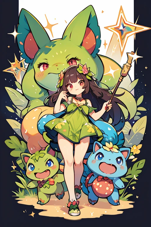 Venusaur human fusion ; glitter; full bod