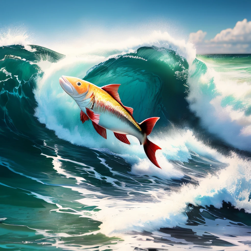 O Buddy, mascote da Fisk, surfando.