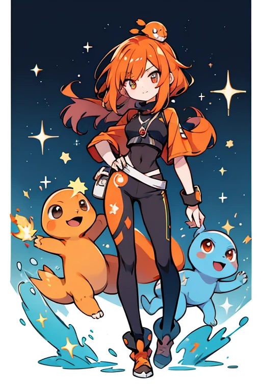 Charmander human fusion ; glitter; full bod