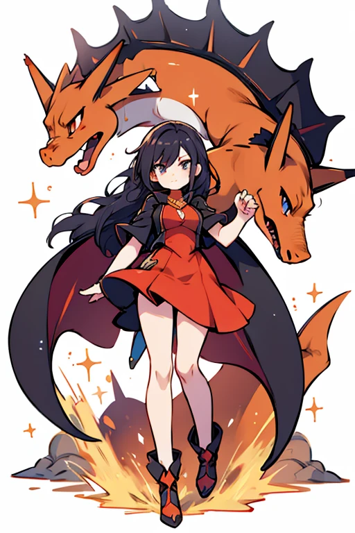 Charizard human fusion ; glitter; full bod