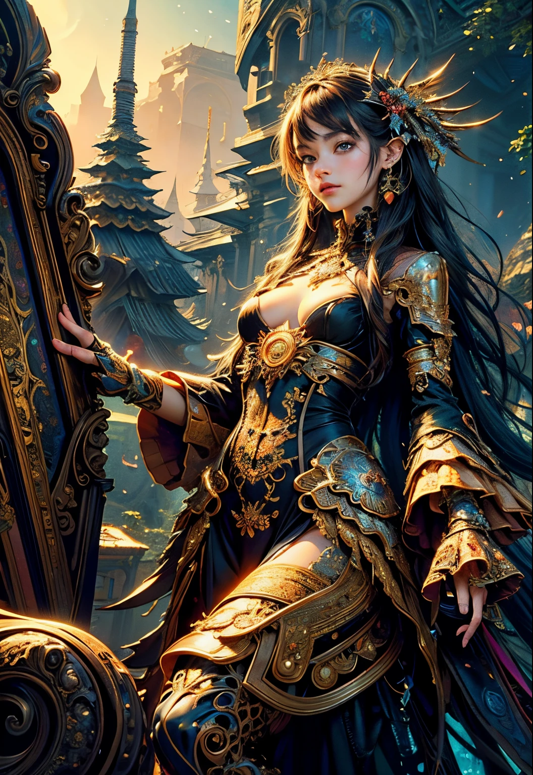 (masterpiece, top quality, best quality, official art, beautiful and aesthetic:1.2), (1girl), extreme detailed,(fractal art:1.3),colorful,highest detailed