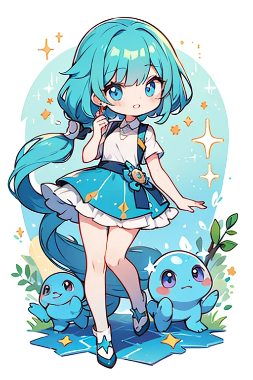 Squirtle human fusion ; glitter; full bod