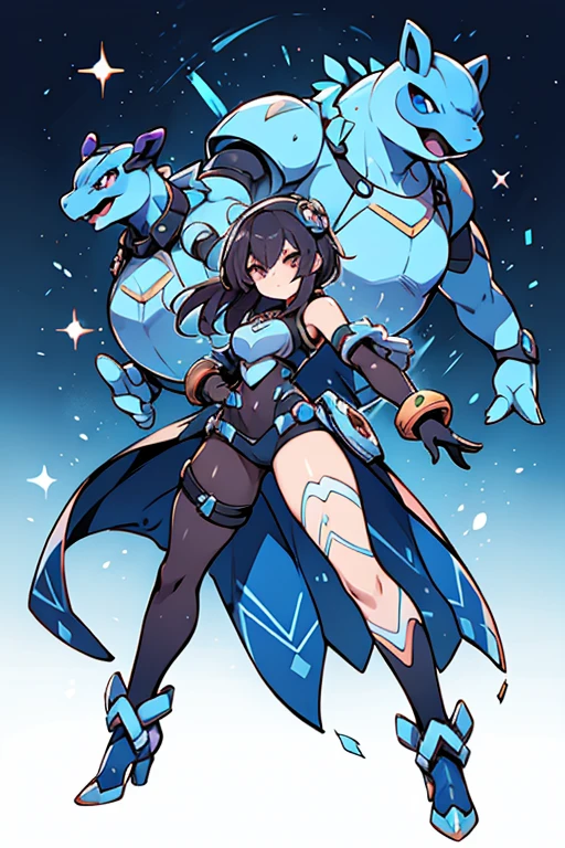 Blastoise human fusion ; glitter; full bod