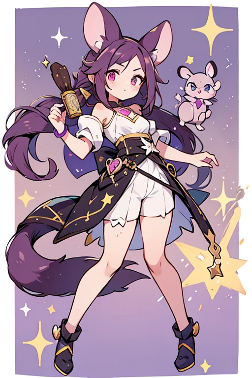 Rattata human fusion ; glitter; full body