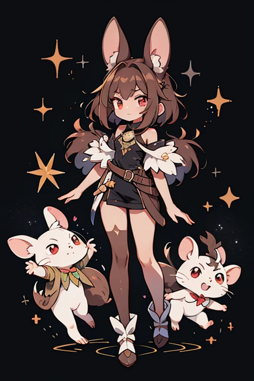 Raticate human fusion ; glitter; full body