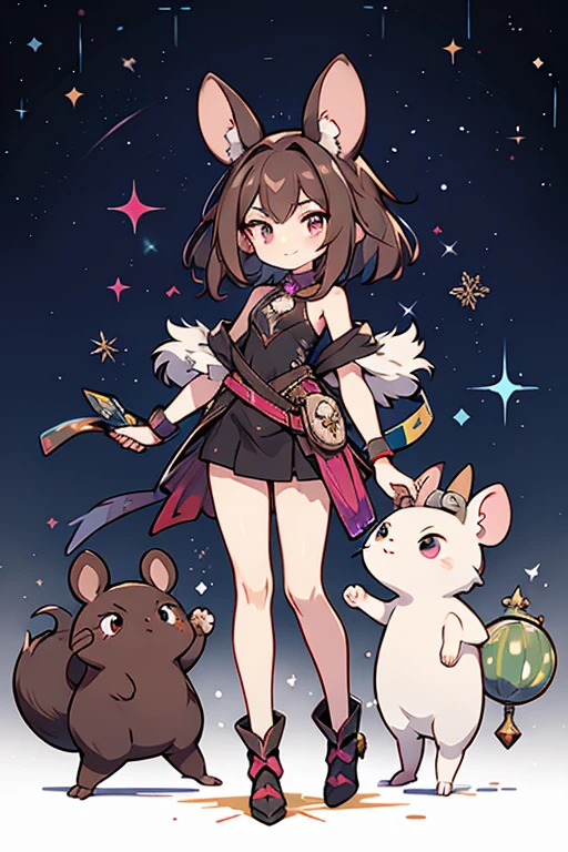 Raticate human fusion ; glitter; full body