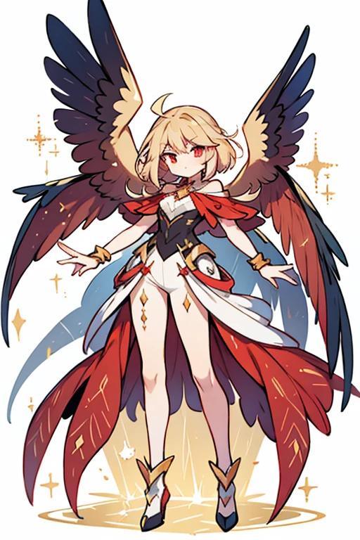Fearow human fusion ; glitter; full body