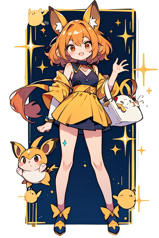 Raichu human fusion ; glitter; full body