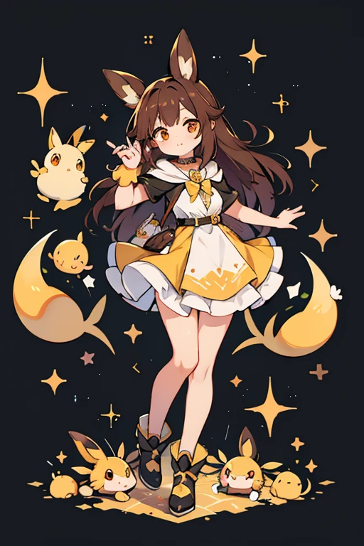 Raichu human fusion ; glitter; full body