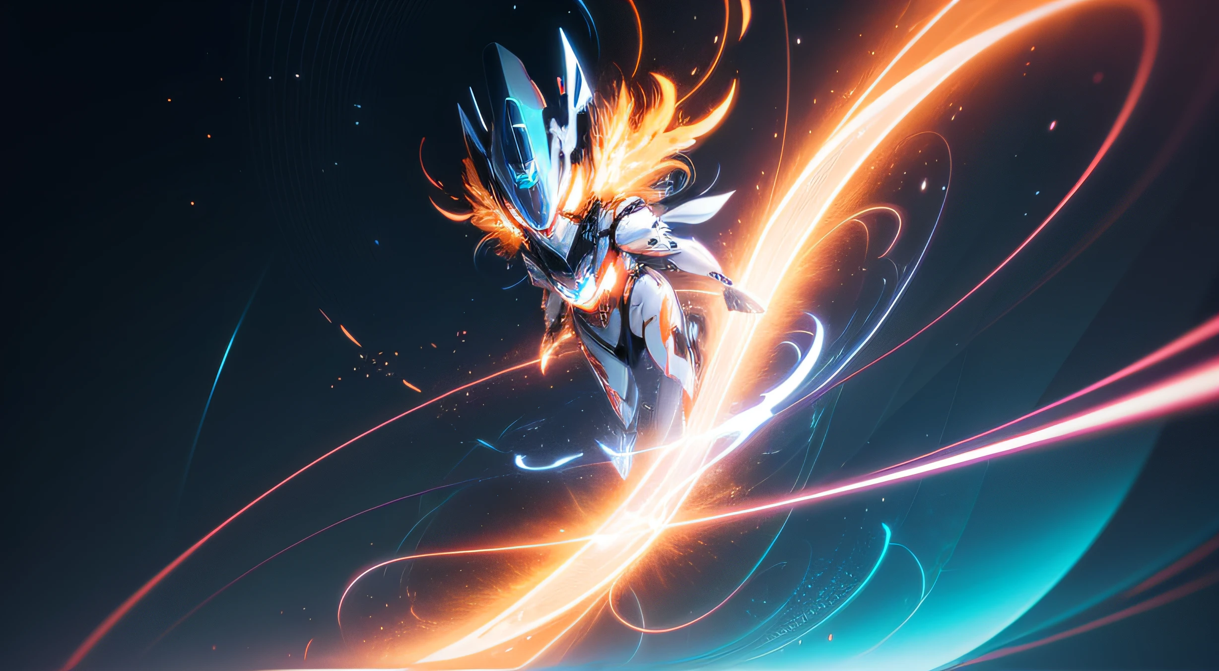 abstract graphics,Light Waves,mirai