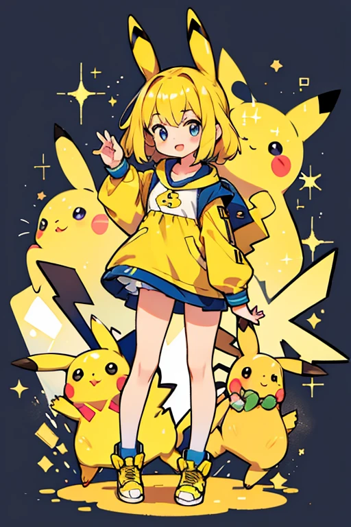 human Pikachu ; glitter; full body; outfit pikachu inspired