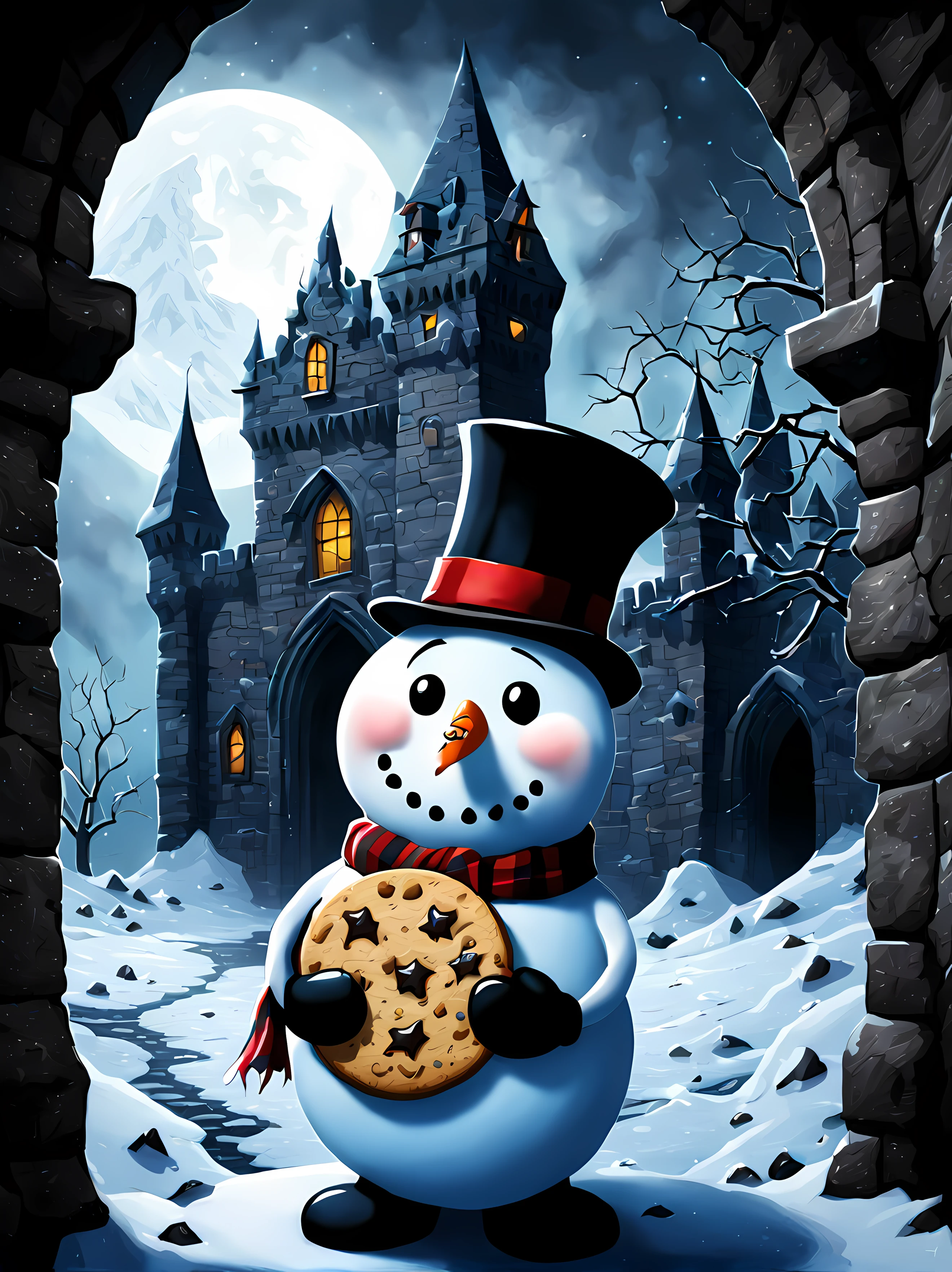 CuteCartoonAF, Cute Cartoon, sticker,as the snowflakes gently blanketed the ground a peculiar sight emerged in the moonlit garden a snowman adorned in Victorian-era attire, dressed in a dapper top hat, a velvet coat with tails, and a perfectly knotted silk cravat, this frosty gentleman stood proudly amidst the snowy landscape, his carrot nose and coal eyes exuded a sense of charm, while his stick arms gestured with aristocratic grace, what stories would this refined snowman tell of winter's past in the grand Victorian age, stickers