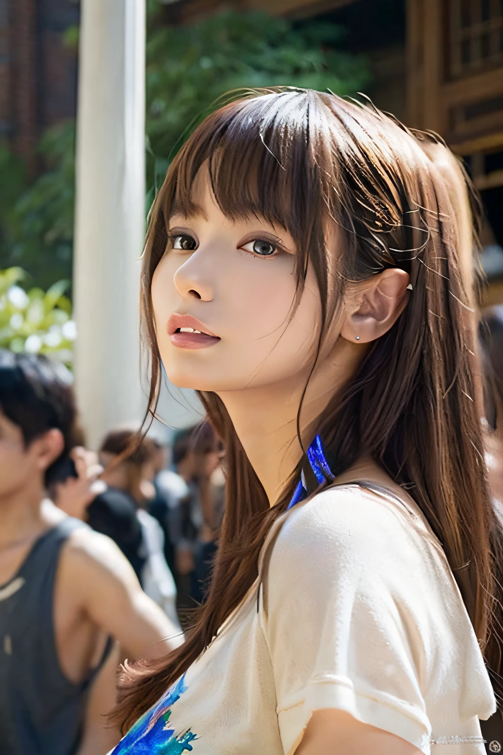 Focus on people。Create and express the best shining composition of the person in a realistic way。((masterpiece))、(((top-quality)))、((ultra-detailliert))、(A hyper-realistic)、(highly detailed CGillustration)、(extremely delicate and beautiful)、Girl a masterpiece、top-quality、Realistic skin feeling、Realistic fabric、We will introduce a realist illustration focusing on the center front of girls with realistic and ultra-detailed eyes.。This is the absolute rule, and the following sentence expresses the image quality。 The greatest painter in human history meets an unparalleled beauty、It is the greatest masterpiece in the history of the Inuiku Ichigo, which depicts the most beautiful figure of a lifetime.。 Create stunning anime artwork that is currently trending on seaStation、Introducing exquisite beauty and seductive aesthetics。