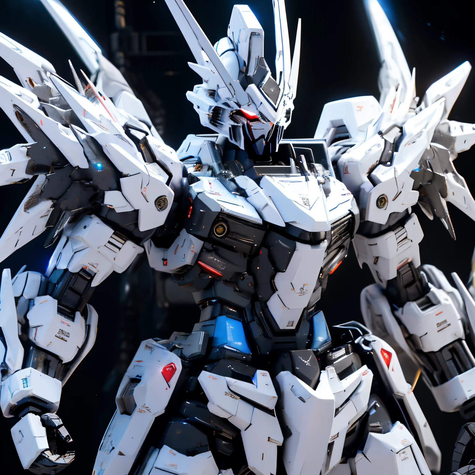 droid,red eyes,Black Themes,城市,glowing light eyes,独奏,lorde,is in night,Body(rot,blanche,blue)match colors,
best qualtiy,highly detailed,ultra - detailed,tmasterpiece,8k wallpaper,Bad anatomy,A high resolution,super fine illustrations,GameCG,(rays of black light:1),Command spells,,mechanicalparts,robotjoints,head gear,fully armoured,mechs,masks,