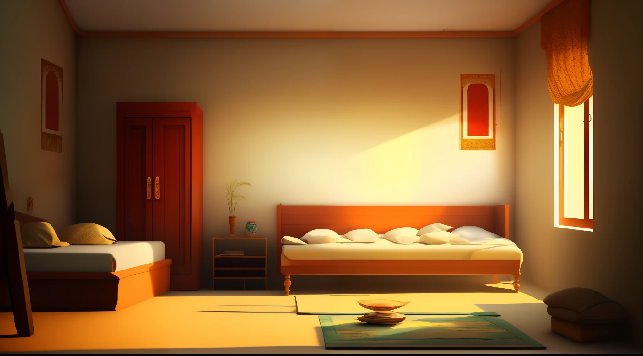 cartoon house room interior, poor house room interior, room , bad condition room interior, a Indian room a small room, Indian room interior bright white lighting