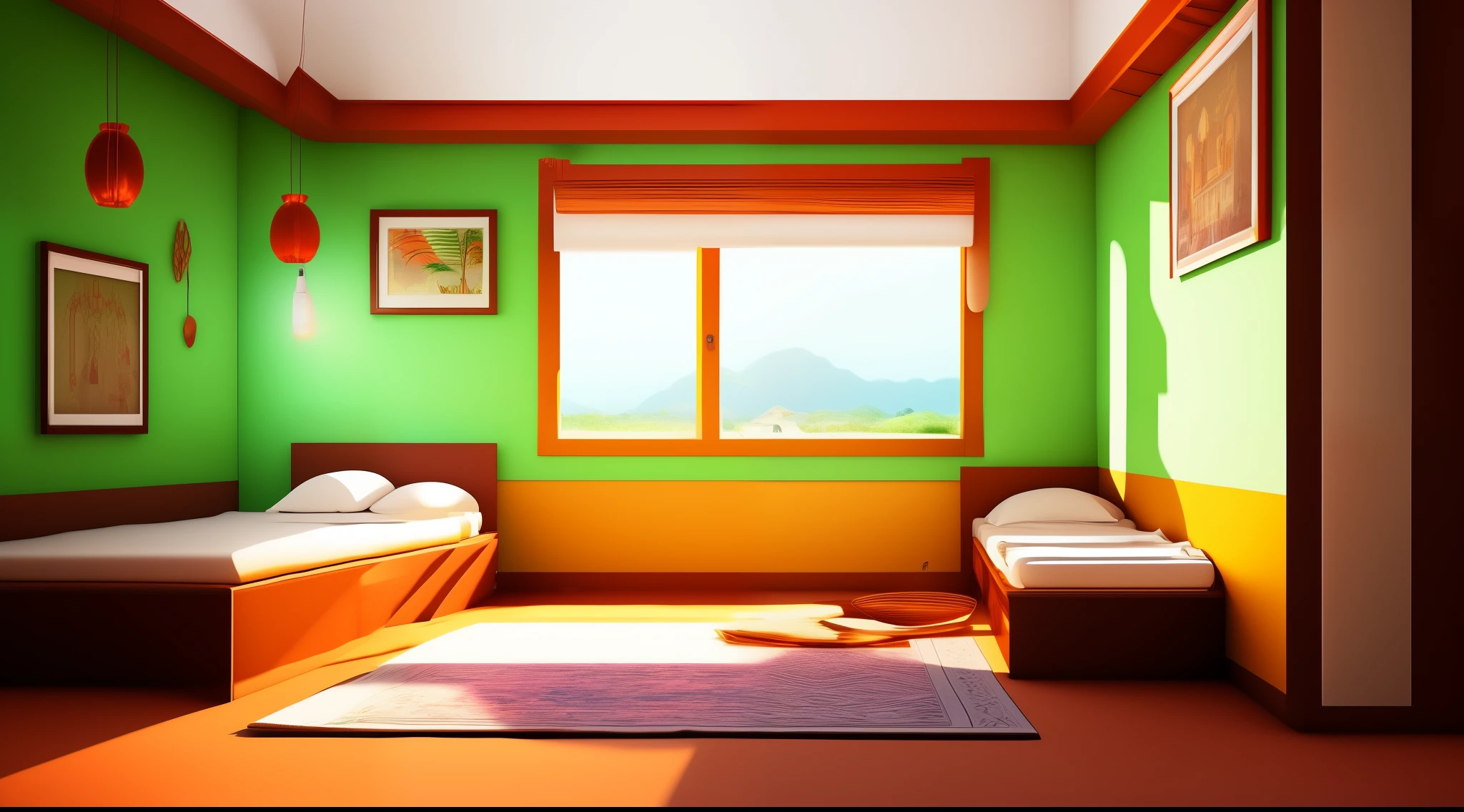 cartoon house room interior, poor house room interior, room , bad condition room interior, a Indian room a small room, Indian room interior bright white lighting