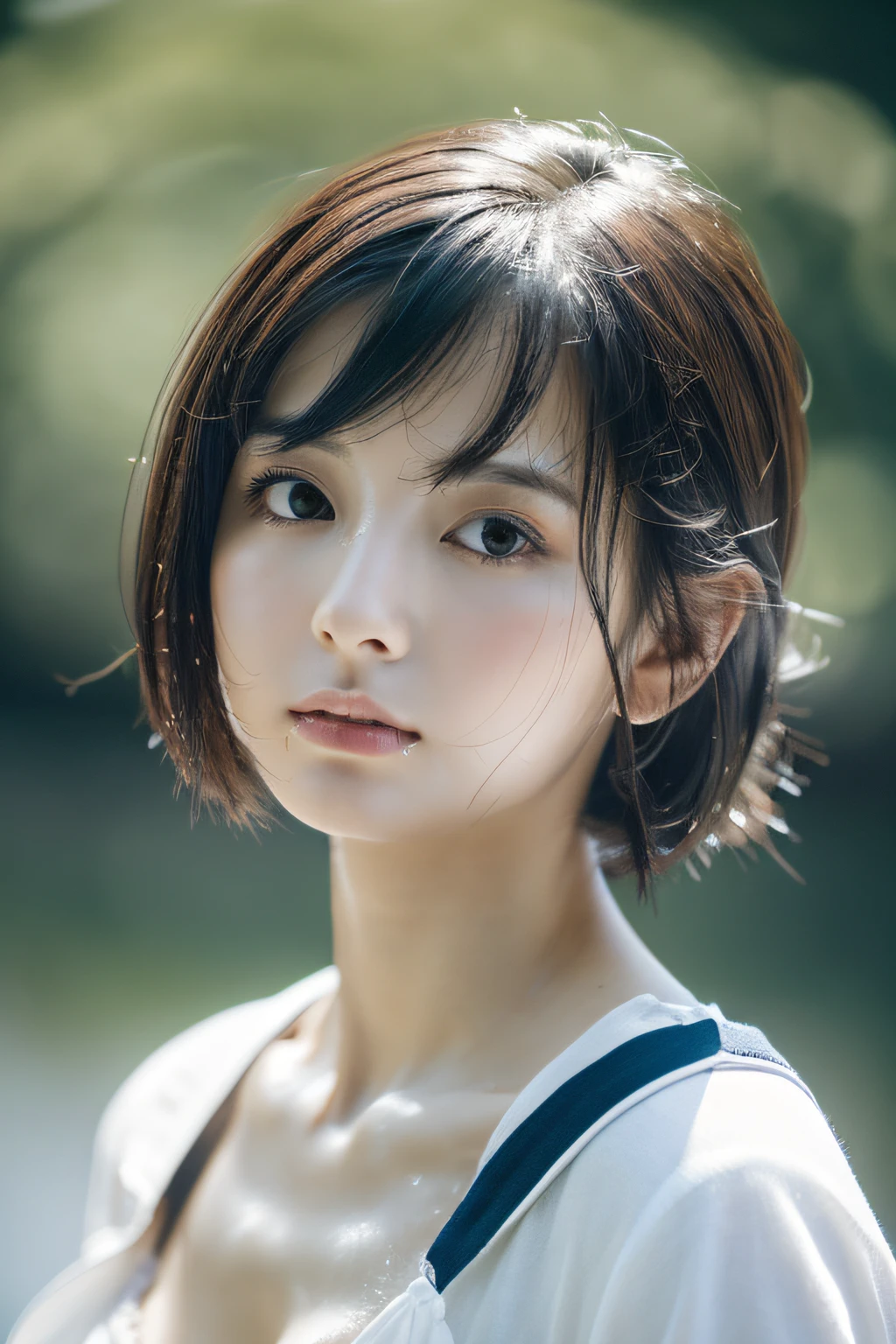 Kiss Face,sad Facial expression,embarassed expression,Alafed Girl, chiho, iwakura lain, closeup Iwakura Lain, With short hair, Shiori Teshirogi, Kotegawa Yui, hime-cut, She is 17 years old, sui ishida with black hair, lain iwakura, girl cute-fine-face, Clear pubic contours,(Small breasts), hight resolution, ighly detailed, top-quality, [​masterpiece:1.6],, ighly detailed, nffsw, finely detail, top-quality, , Cinematographic lighting, 1girl in、17 age、Cute Japan Girls、perfect body type、, Cute droopy eyes、Beautiful big eyes、ultra-detailliert、hight resolution、Transcendent beauty　top-quality、​masterpiece、majicMIX Real、(Raw photography:1.2)、(Photorealsitic:1.4)、Showing off cleavage、Emphasize cleavage、Pose Seductive(top-quality、4K、​masterpiece:1.3)、Beautuful Women、1 female、(breastsout、Attractive body:1.2)、abdominals:1.1、dark brown hair:1.1、(rainy wet、Wet in the rain、Wet body:1.2)、Ultra-detailed face、Detailed lips、A detailed eye、二重まぶた　With short hair, Shiori Teshirogi, Kotegawa Yui, hime-cut, She is 17 years old, sui ishida with black hair, lain iwakura, girl cute-fine-face, Clear pubic contours,(Small breasts), hight resolution, ighly detailed, top-quality, [​masterpiece:1.6],, ighly detailed, nffsw, finely detail, top-quality, , Cinematographic lighting, 1girl in、17 age、Cute Japan Girls、perfect body type、, Cute droopy eyes、Beautiful big eyes、ultra-detailliert、hight resolution、Transcendent beauty　top-quality、​masterpiece、majicMIX Real、(Raw photography:1.2)、(Photorealsitic:1.4)、White blouses、Wet blouse、Sheer underwear、wetting hair、Face is wet、wetted skin