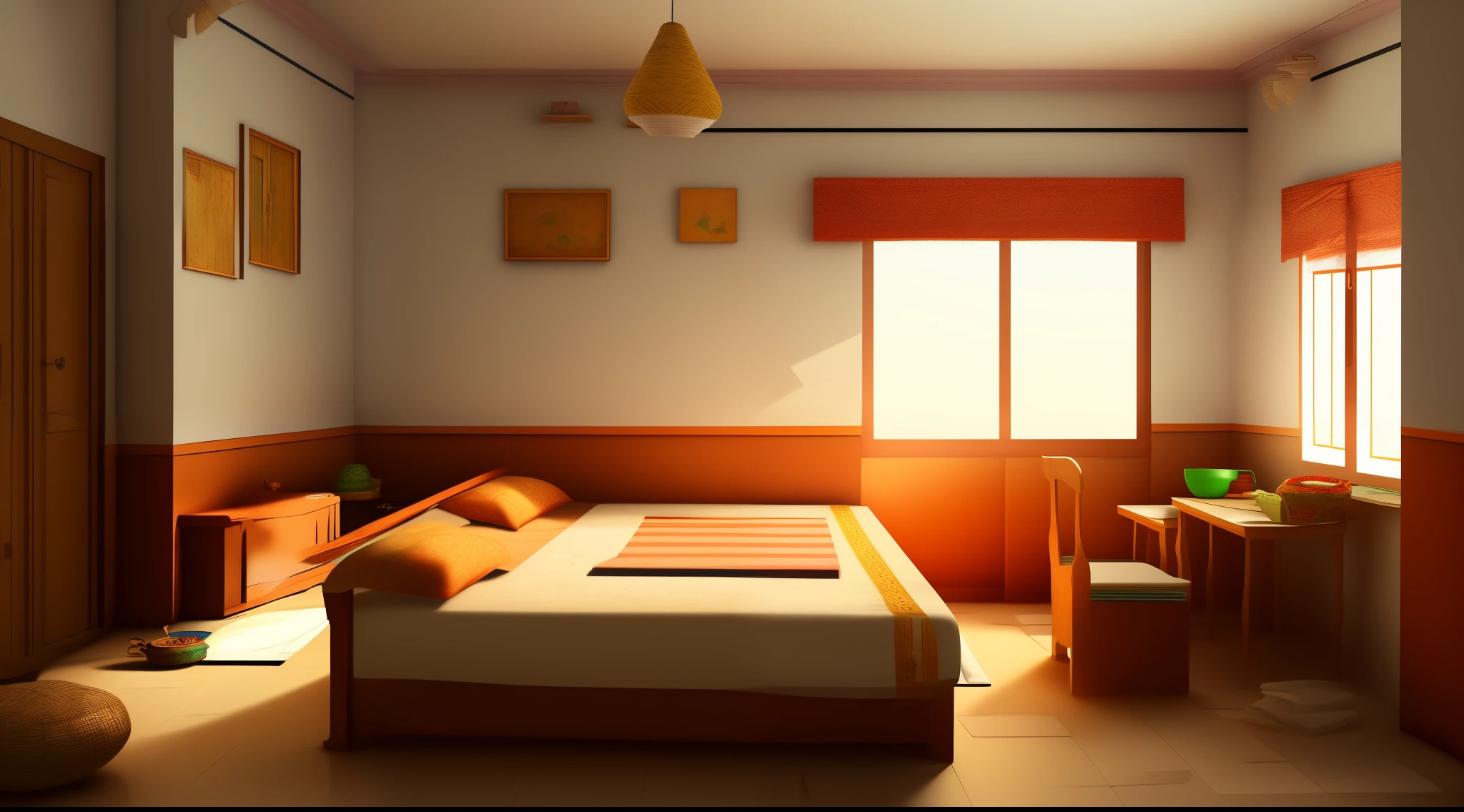 cartoon house room interior, poor house room interior, room , bad condition room interior, a Indian room a small room, Indian room interior bright white lighting