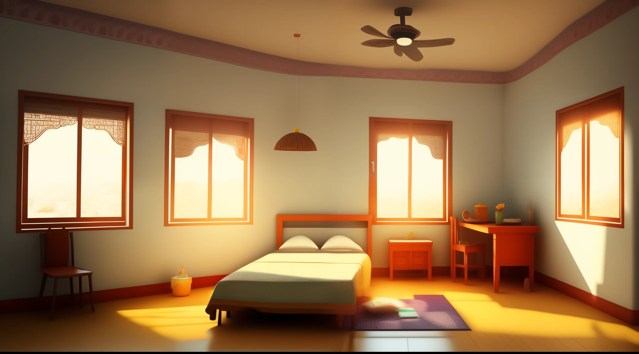 cartoon house room interior, poor house room interior, room , bad condition room interior, a Indian room a small room, Indian room interior bright white lighting