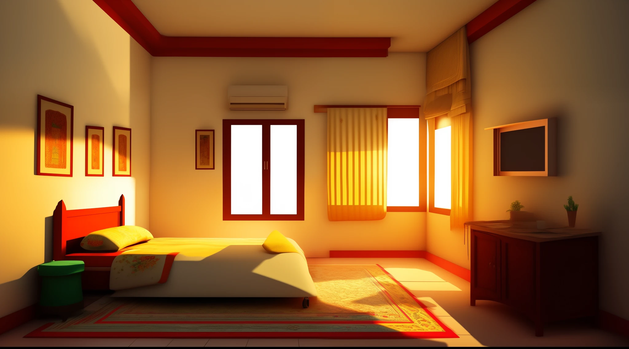 cartoon house room interior, poor house room interior, room , bad condition room interior, a Indian room a small room, Indian room interior bright white lighting