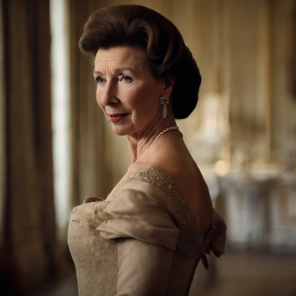 sexy princess anne of the UK in deep cut cleavage